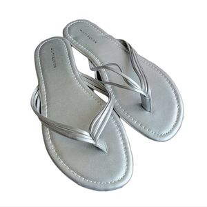 14th & Union Dessie Silver Thong Flip Flop Sandals